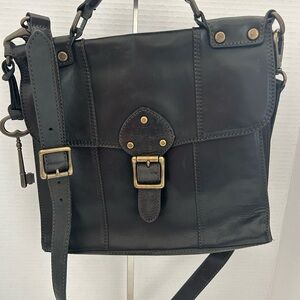 Fossil | Vintage Revival Flap Dark Brown Crossbody Satchel VRV